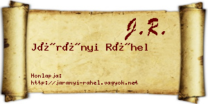 Járányi Ráhel névjegykártya